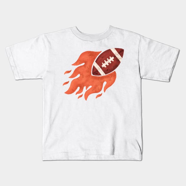 Flamin Football Kids T-Shirt by SWON Design